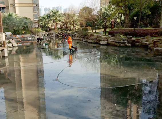 富阳景观池淤泥清理